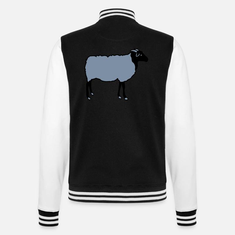schaf, schafe, lamm, lämmer, heidschnucke - College-Sweatjacke - Schwarz/Weiß