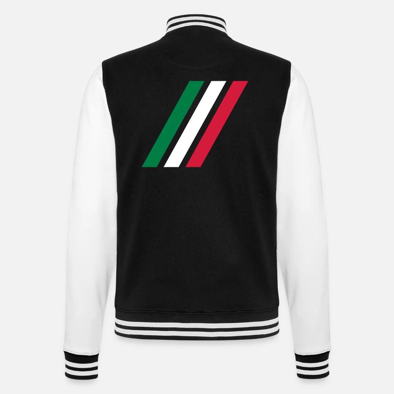 Italie bande drapeau - Veste Teddy - noir/blanc