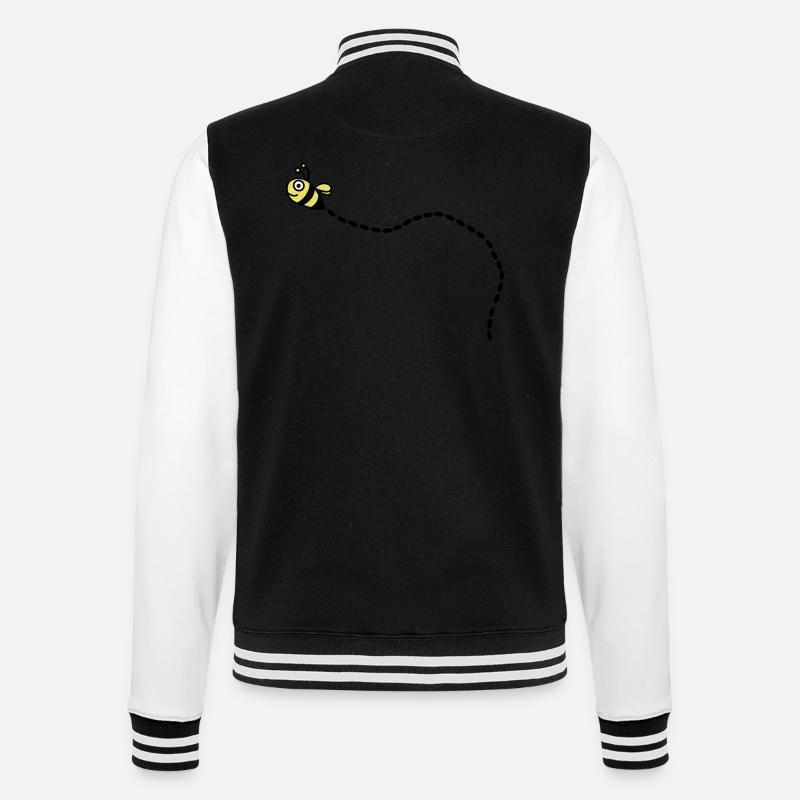 biene2 - College-Sweatjacke - Schwarz/Weiß