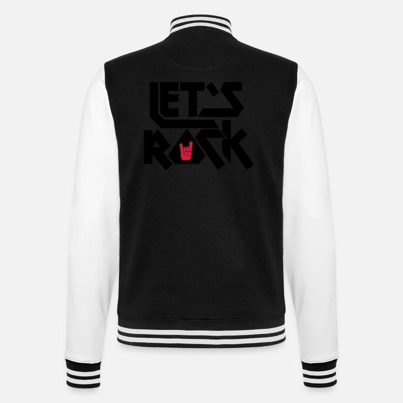 Let's Rock - College-Sweatjacke - Schwarz/Weiß