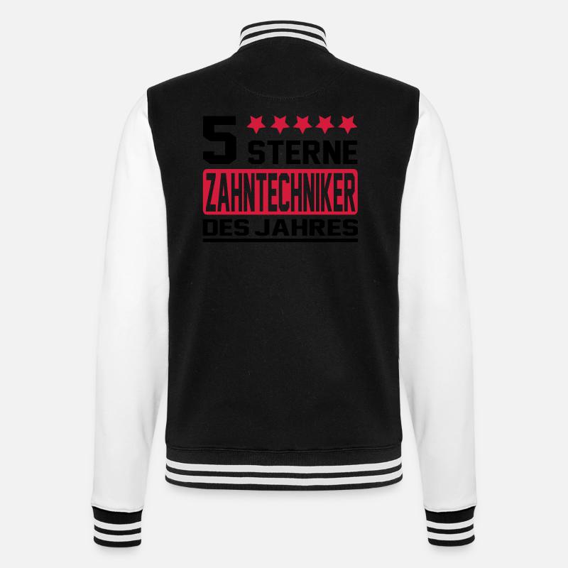 zahntechniker - College-Sweatjacke - Schwarz/Weiß