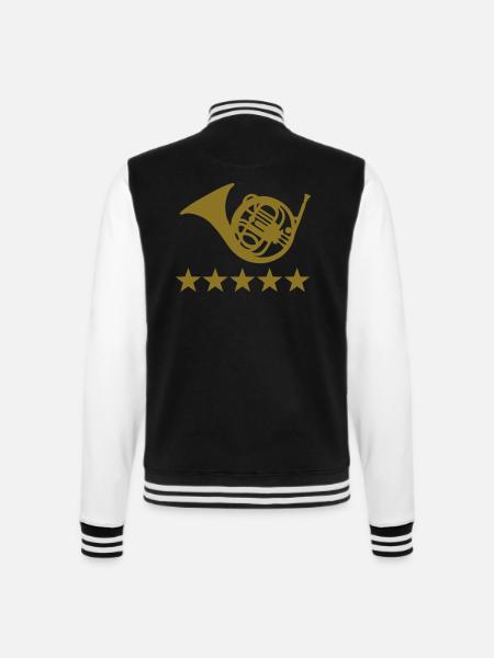 Waldhorn - College-Sweatjacke - Schwarz/Weiß