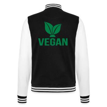 Vegan - College-Sweatjacke - Schwarz/Weiß - Hinten - Marisol (170cm)
