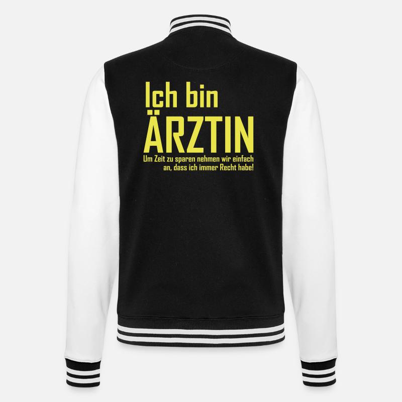 ich bin ärztin - College-Sweatjacke - Schwarz/Weiß