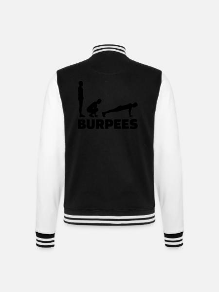 Burpees - College-Sweatjacke - Schwarz/Weiß