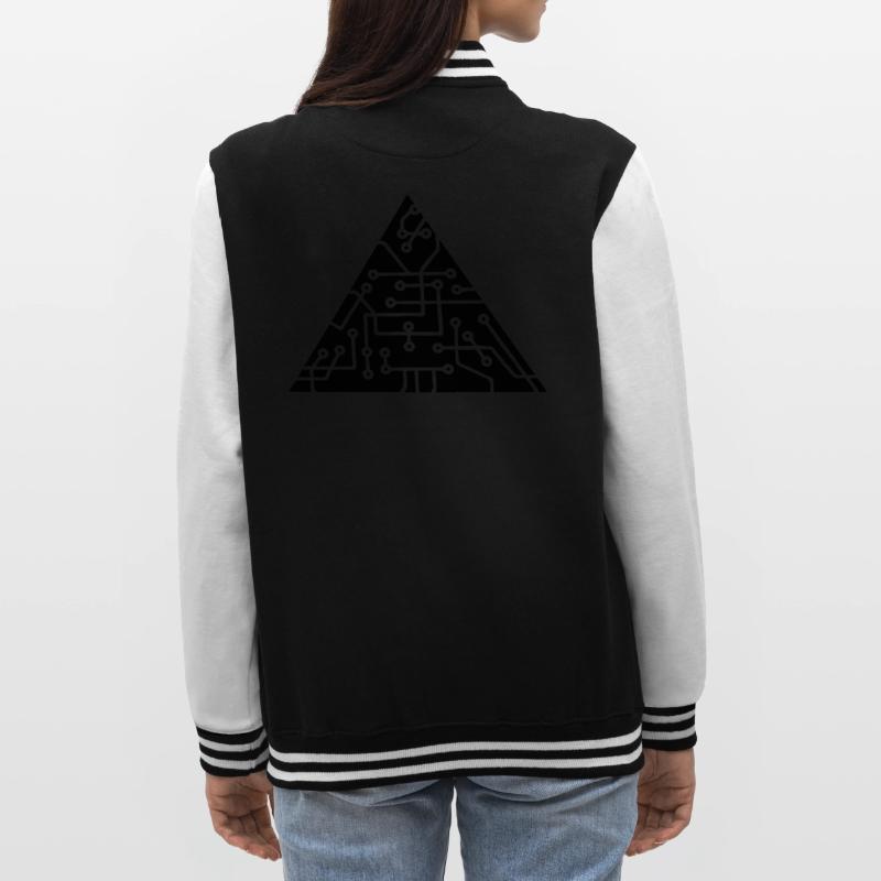triangular shape microchip technology cool design College Sweat Jacket