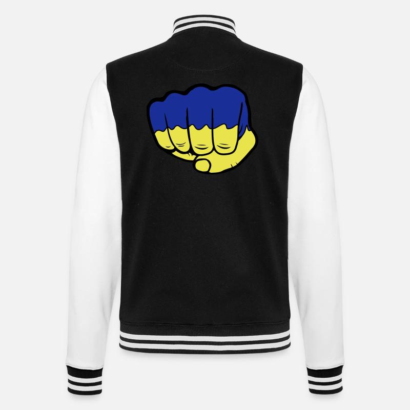 Ukraine Flagge Faust - College-Sweatjacke - Schwarz/Weiß