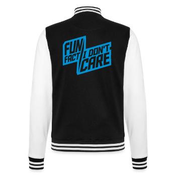 I don't care fact - College Sweat Jacket - black/white - Back - Marisol (170cm)