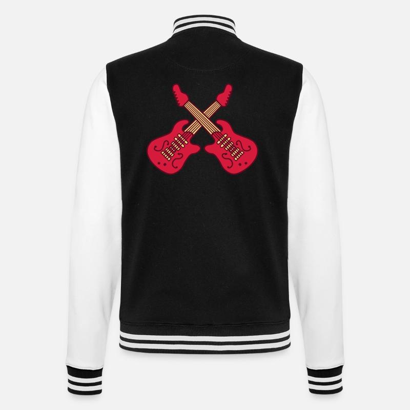 2 E Guitares Cool - Veste Teddy - noir/blanc