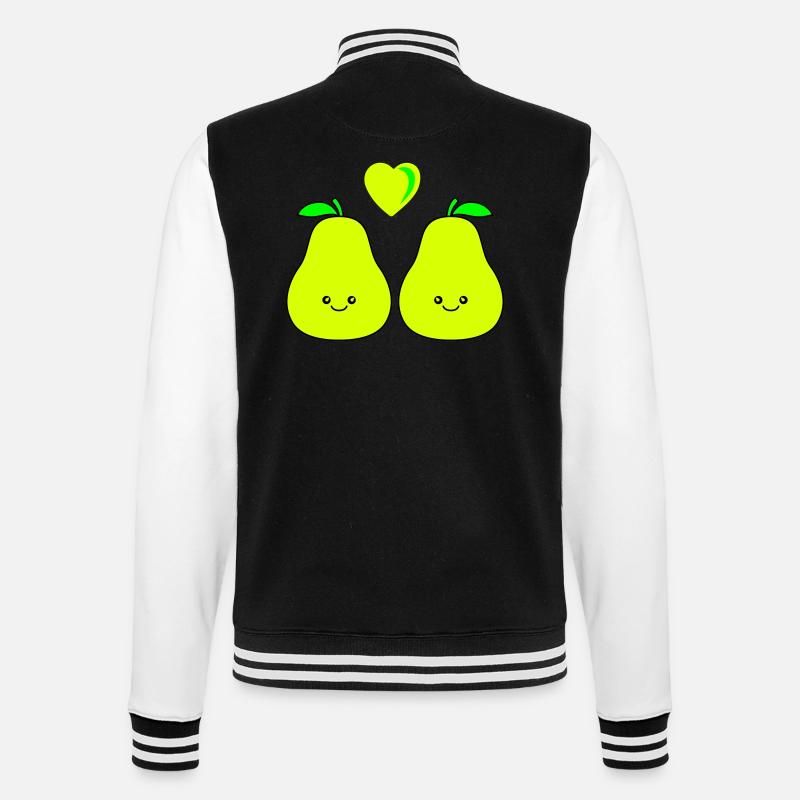 birne comic love - College-Sweatjacke - Schwarz/Weiß