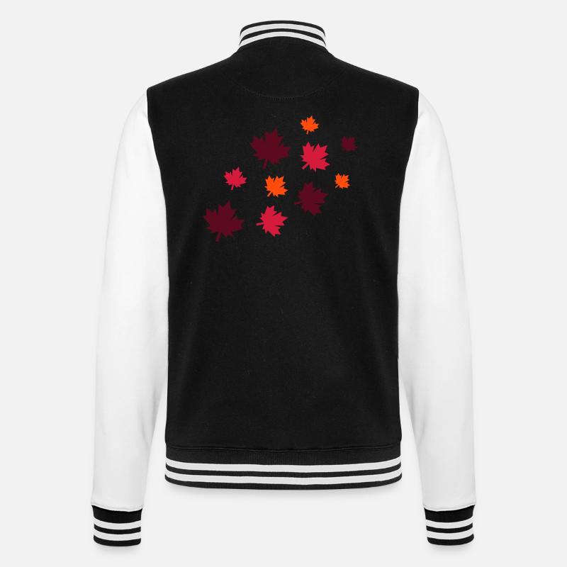 Maple Leaves - College Sweat Jacket - black/white