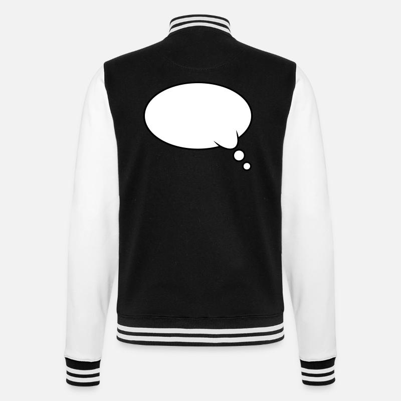 Denkblase Design - College-Sweatjacke - Schwarz/Weiß