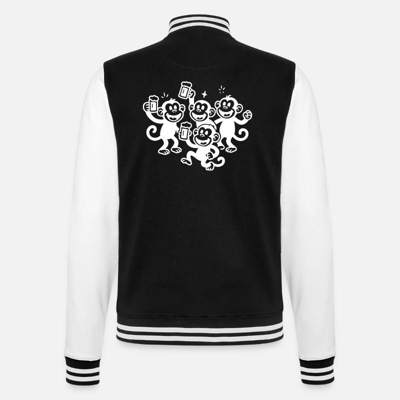 Monkey Beer Crew - Veste Teddy - noir/blanc