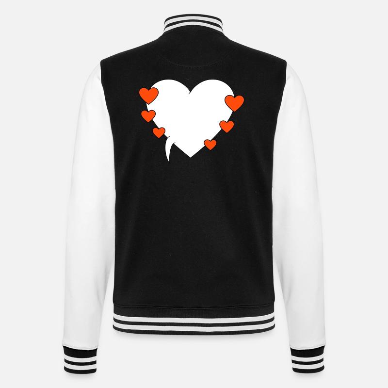 Bulle avec cœurs 3 - Veste Teddy - noir/blanc