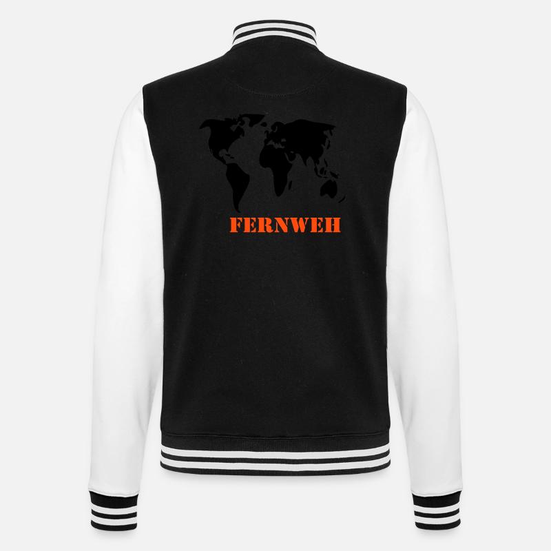 World Map Wanderlust - College Sweat Jacket - black/white