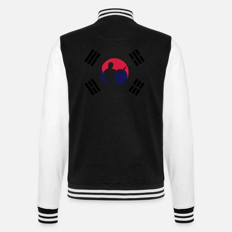Taekwondo - College-Sweatjacke - Schwarz/Weiß