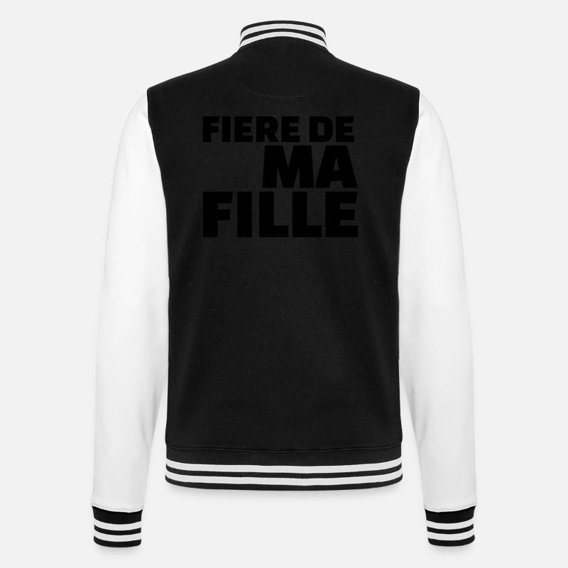 Fière de ma fille - Veste Teddy - noir/blanc