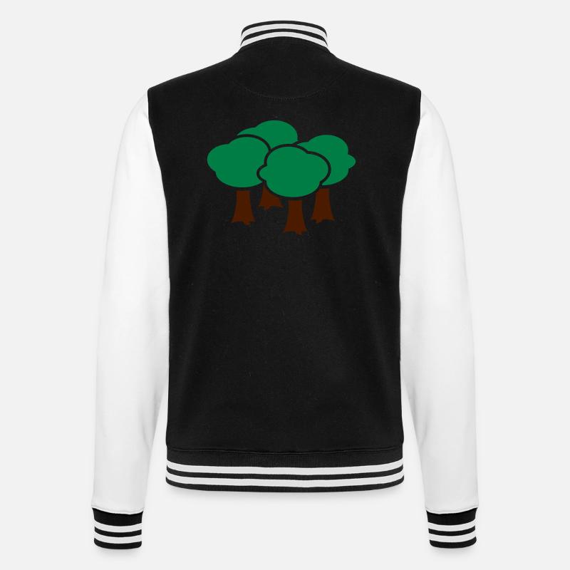 Trees - College Sweat Jacket - black/white