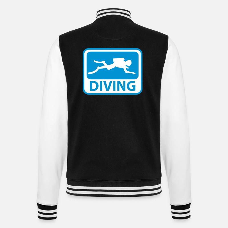 Diving - College-Sweatjacke - Schwarz/Weiß