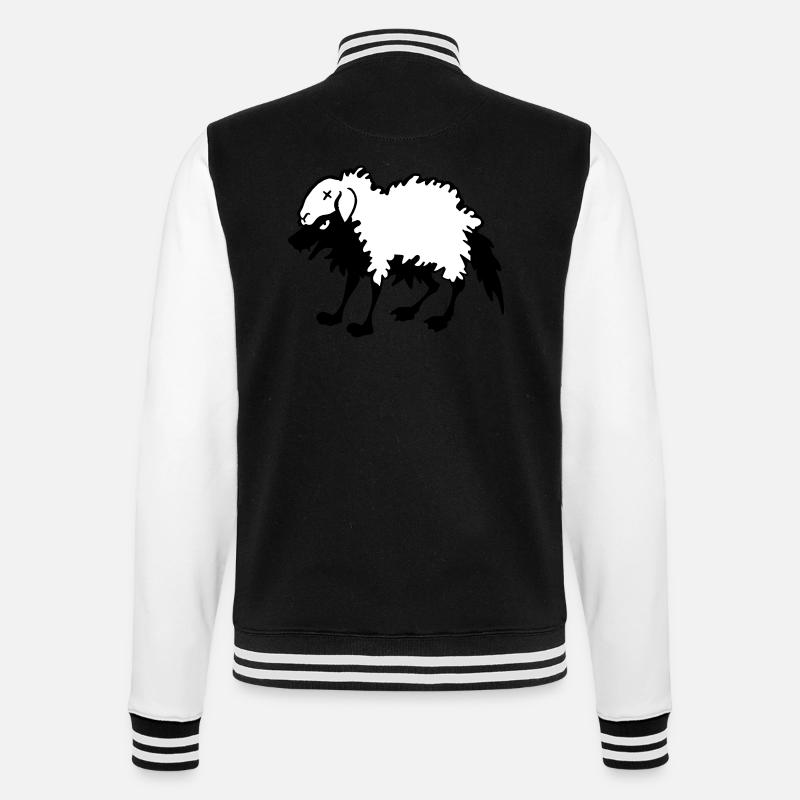 Wolf im Schafspelz - College-Sweatjacke - Schwarz/Weiß
