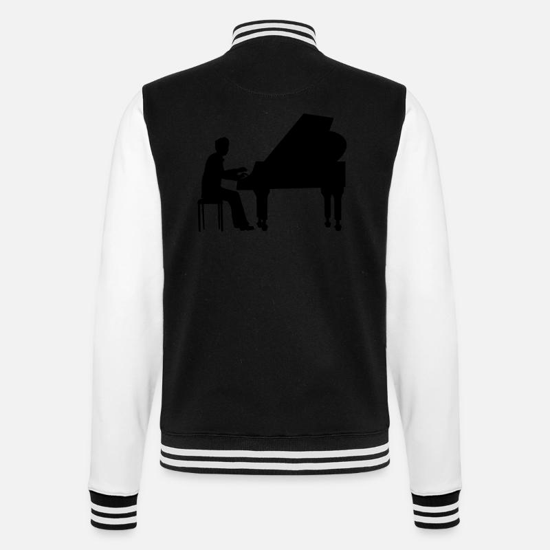 piano player - College-Sweatjacke - Schwarz/Weiß