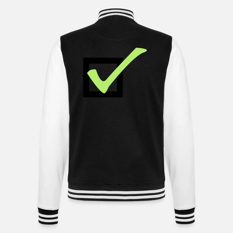 check - College-Sweatjacke - Schwarz/Weiß