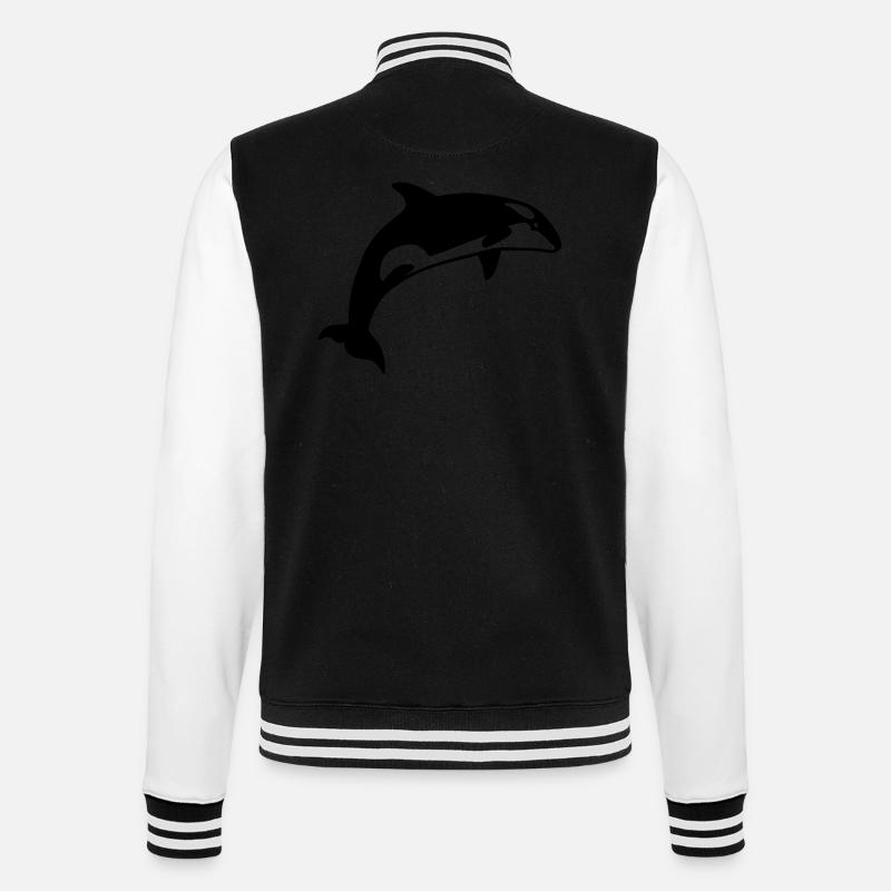 Wal - College-Sweatjacke - Schwarz/Weiß