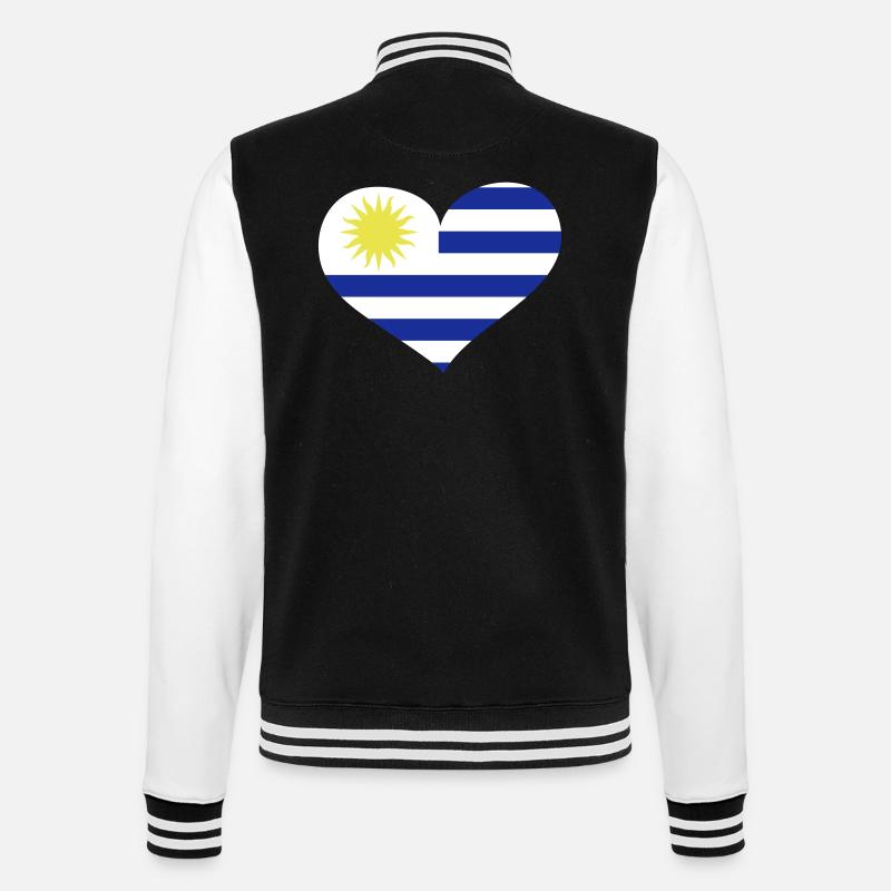 Uruguay Herz; Heart Uruguay - College Sweat Jacket - black/white