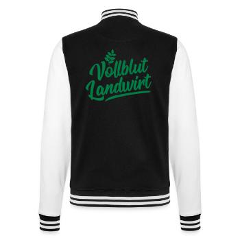 vollblut landwirt design - College-Sweatjacke - Schwarz/Weiß - Hinten - Marisol (170cm)