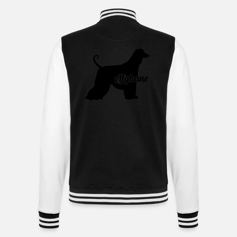 Afghanischer Windhund - College-Sweatjacke - Schwarz/Weiß