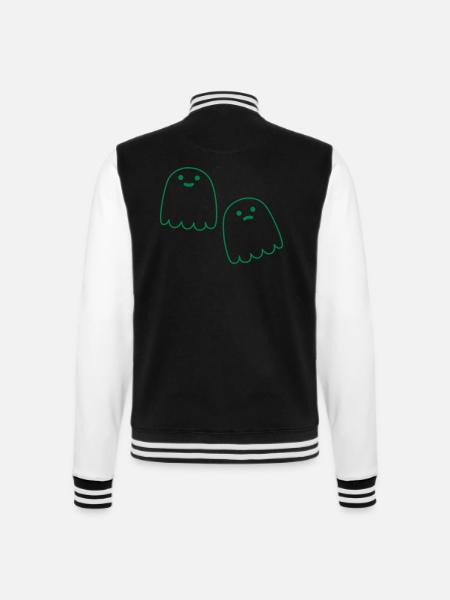 Happy and sad ghosties - College Sweat Jacket - black/white