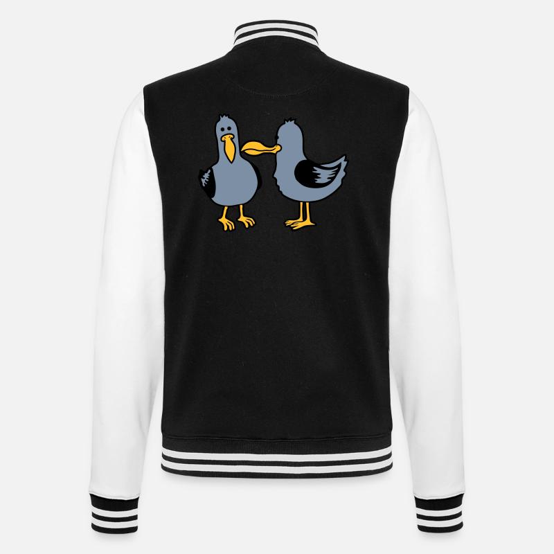 Friends 2 funny seagulls - College Sweat Jacket - black/white