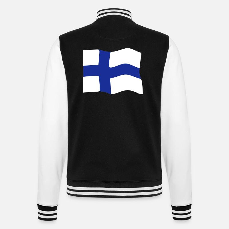 Finland Flag - College Sweat Jacket - black/white