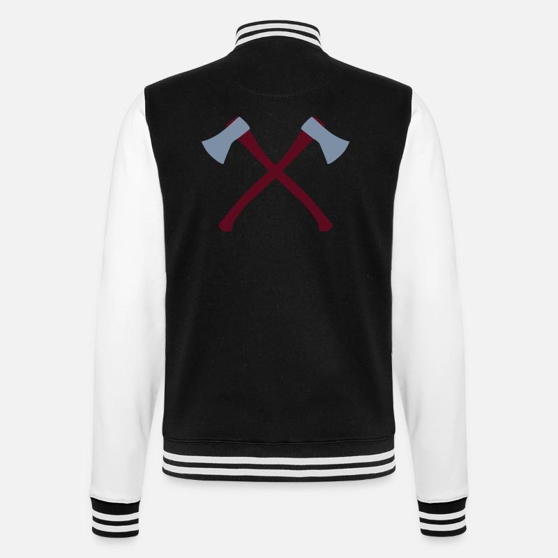 Axt - College-Sweatjacke - Schwarz/Weiß