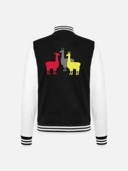 M-3 Lamas bis 3 Farben - College-Sweatjacke - Schwarz/Weiß