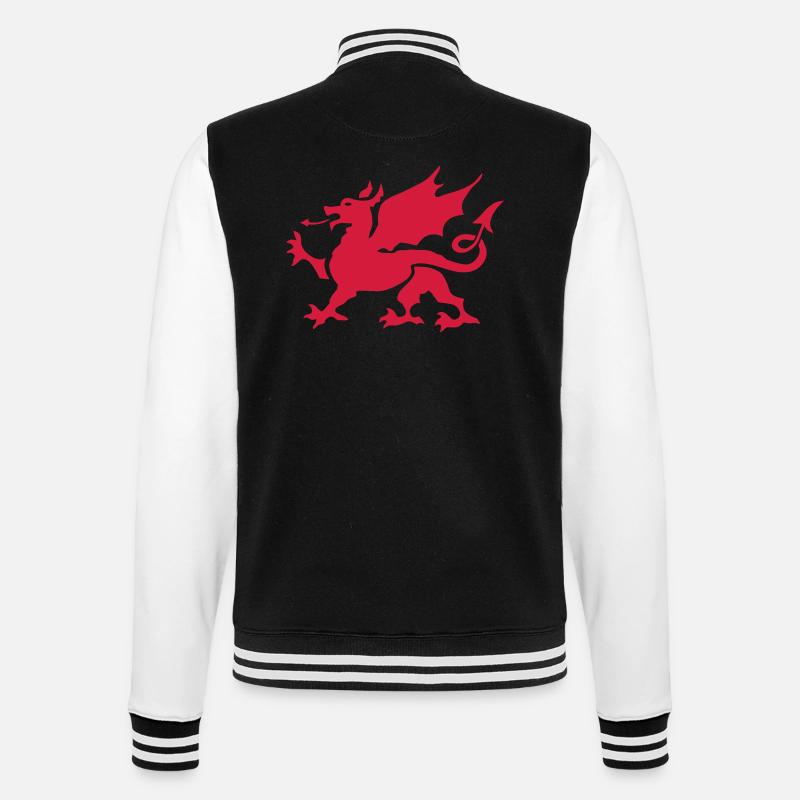 walesdragon une couleur - Veste Teddy - noir/blanc