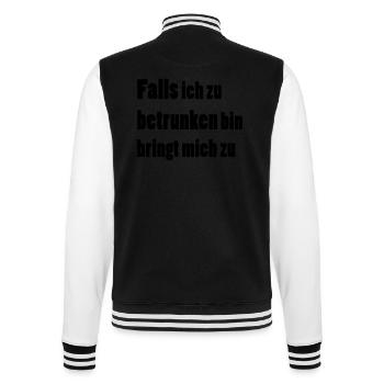 bring mich zu - ich bin - College-Sweatjacke - Schwarz/Weiß - Hinten - Marisol (170cm)