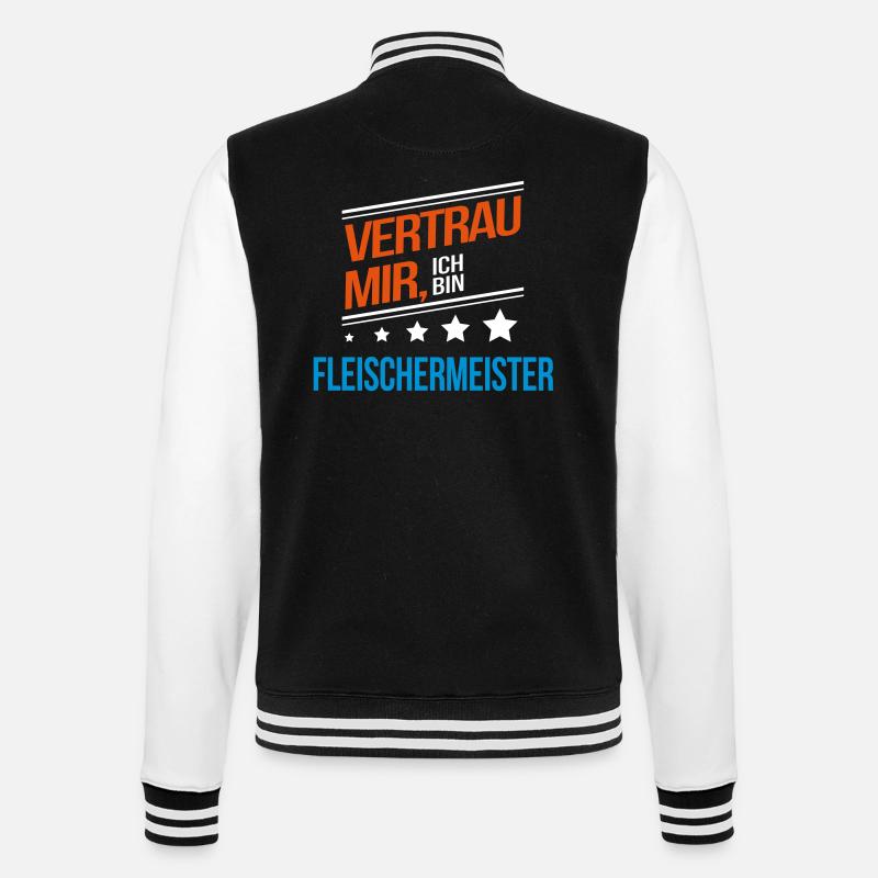 Fleischermeister Beruf Geschenk - College-Sweatjacke - Schwarz/Weiß
