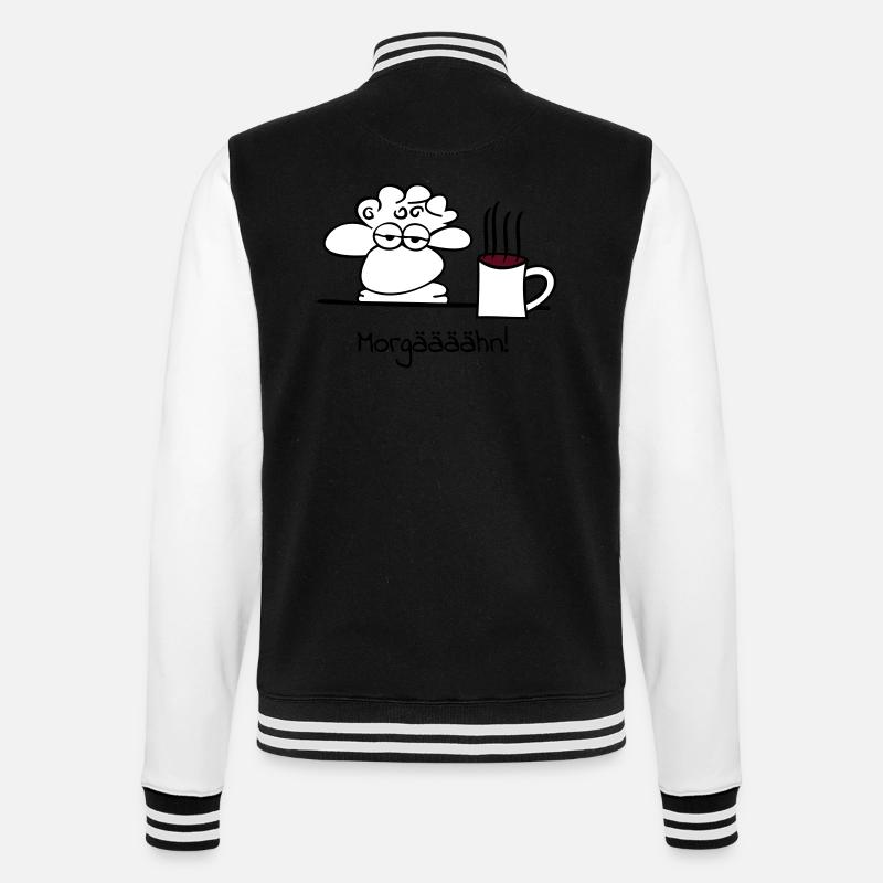 müdes Schaf - College-Sweatjacke - Schwarz/Weiß