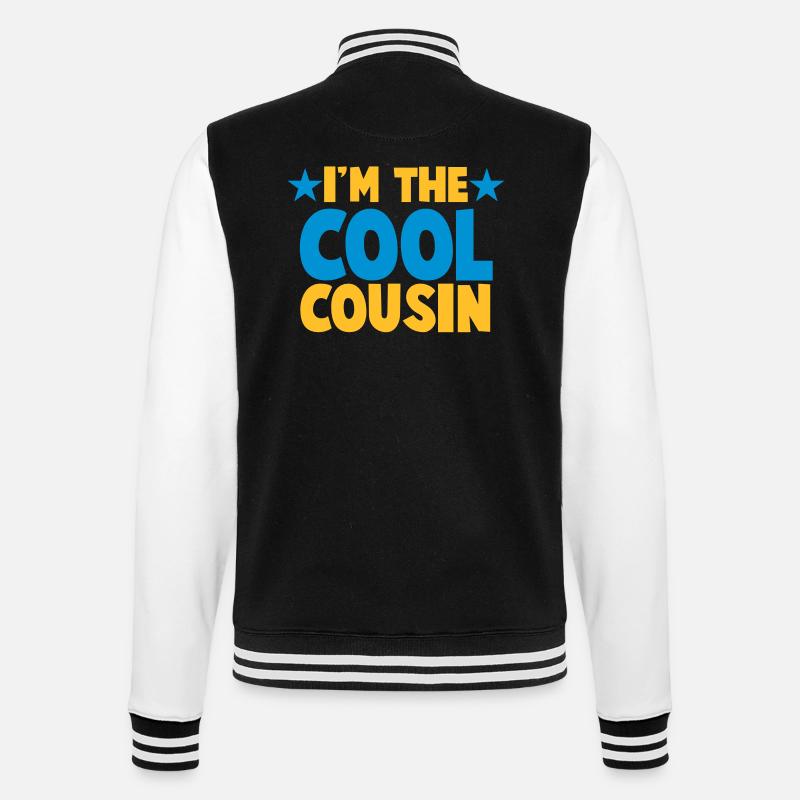 Ich bin der Cousin COOL! - College-Sweatjacke - Schwarz/Weiß