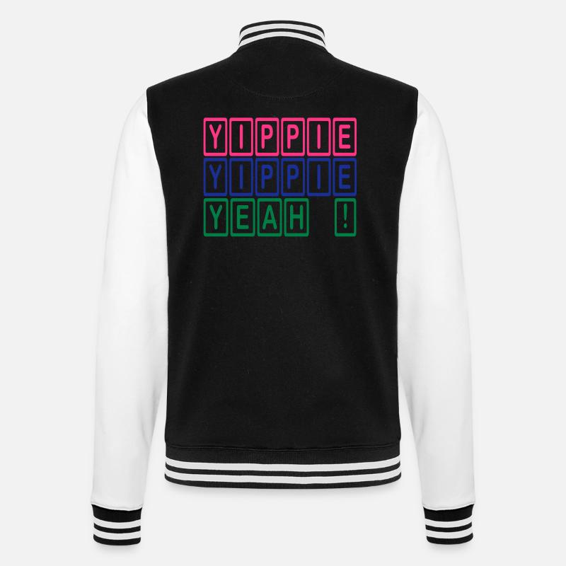 Yippie, Yippie, YEAH! - College Sweat Jacket - black/white