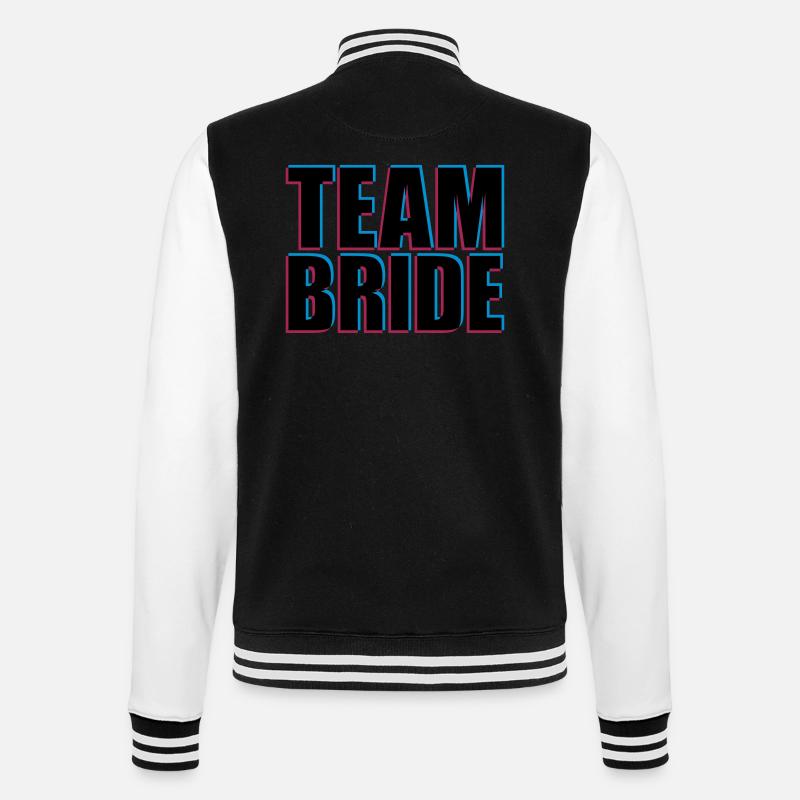 Team Bride 3D - College Sweat Jacket - black/white