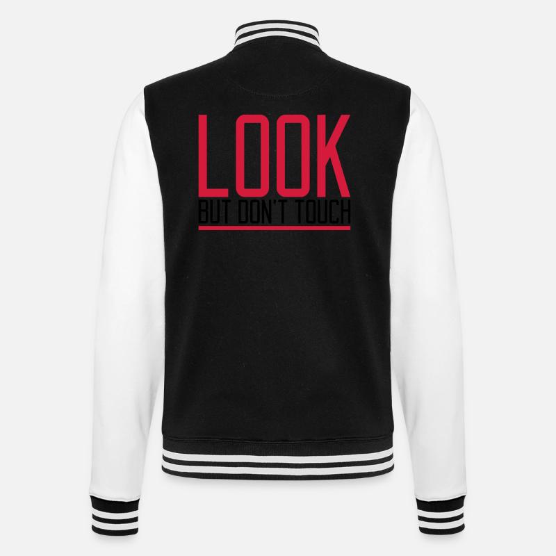 Text Dont Touch - College-Sweatjacke - Schwarz/Weiß