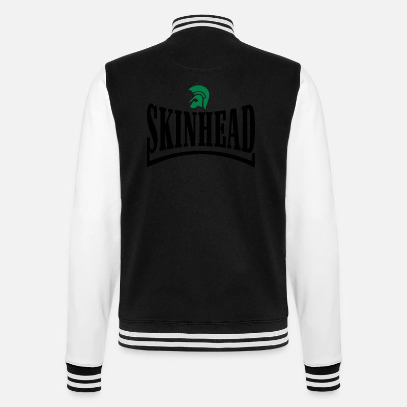 Skinhead - College-Sweatjacke - Schwarz/Weiß