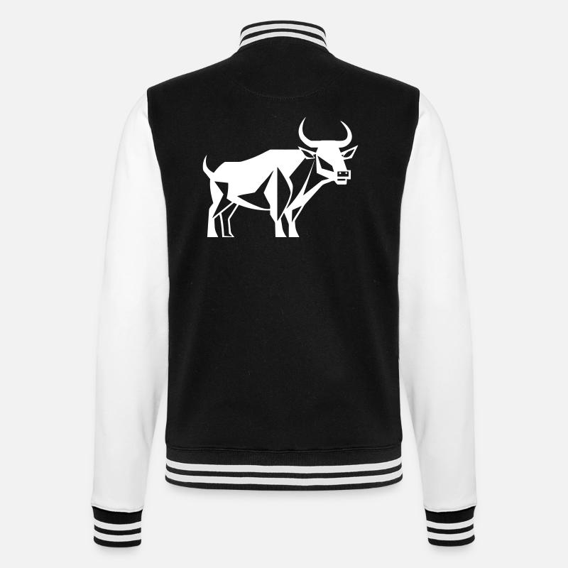 Stier-Wächter - College-Sweatjacke - Schwarz/Weiß