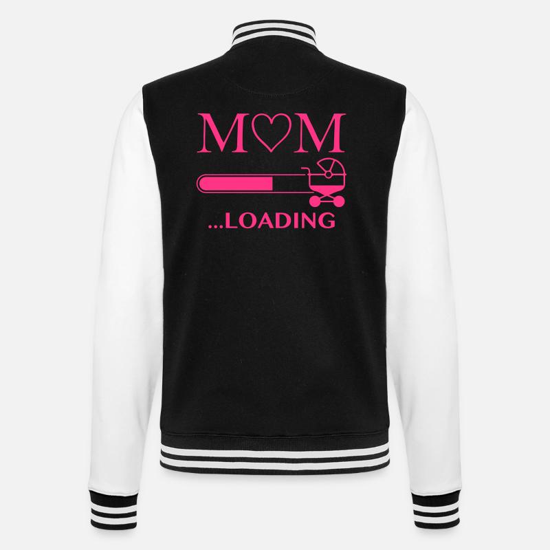 mom loading mama - College-Sweatjacke - Schwarz/Weiß