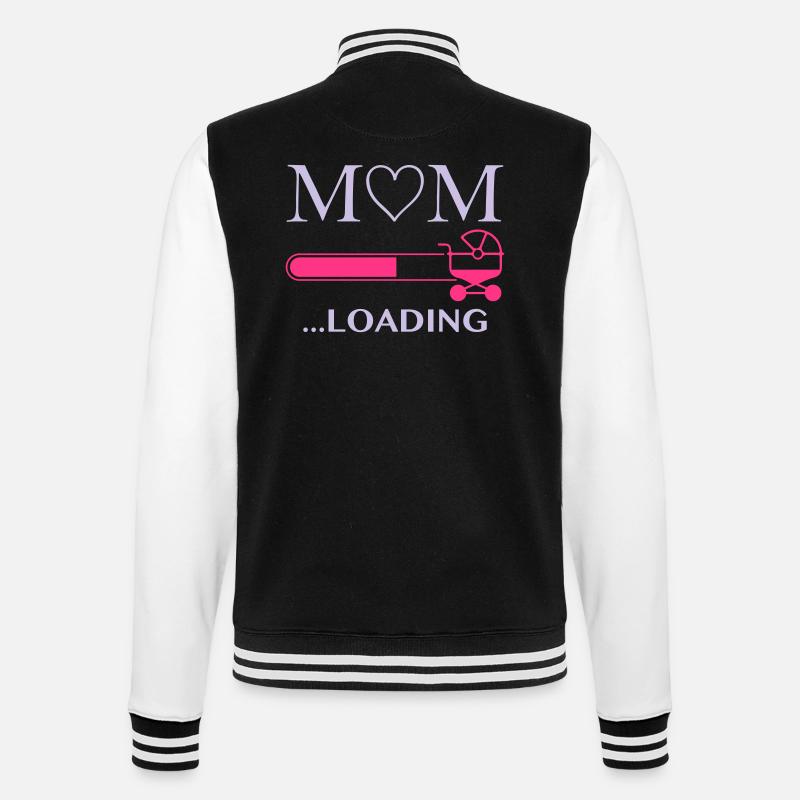 mom loading - College-Sweatjacke - Schwarz/Weiß