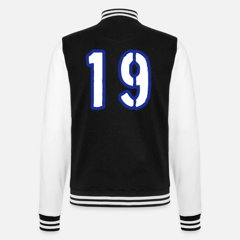 19 Symbole numérique - Veste Teddy - noir/blanc