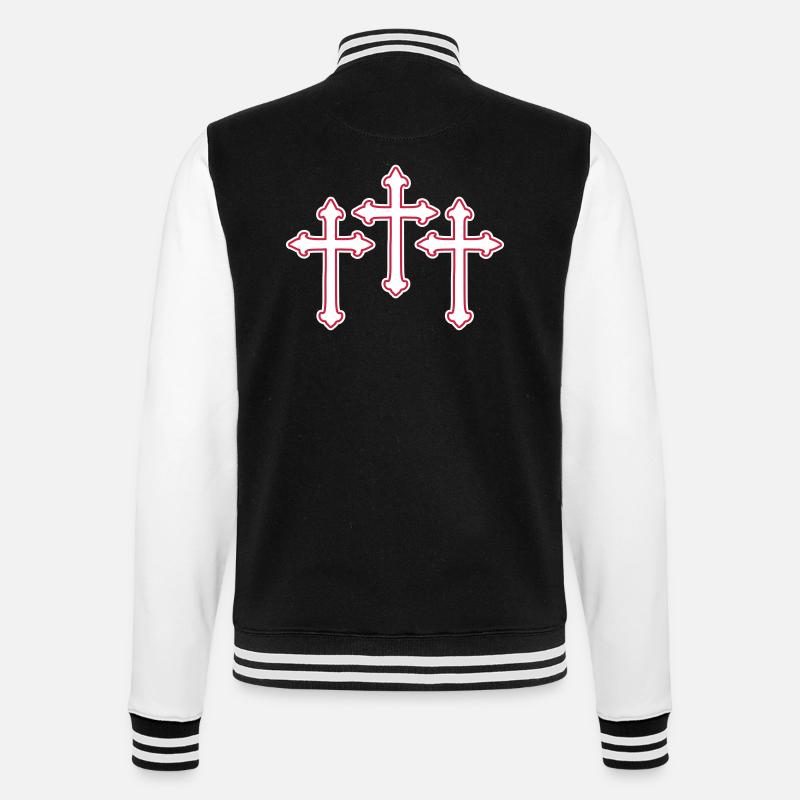 Croix Symbole Christianisme - Veste Teddy - noir/blanc