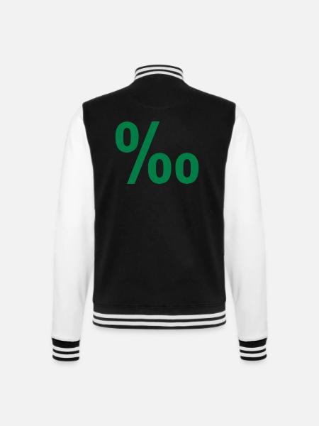 Promille Alkohol - College-Sweatjacke - Schwarz/Weiß